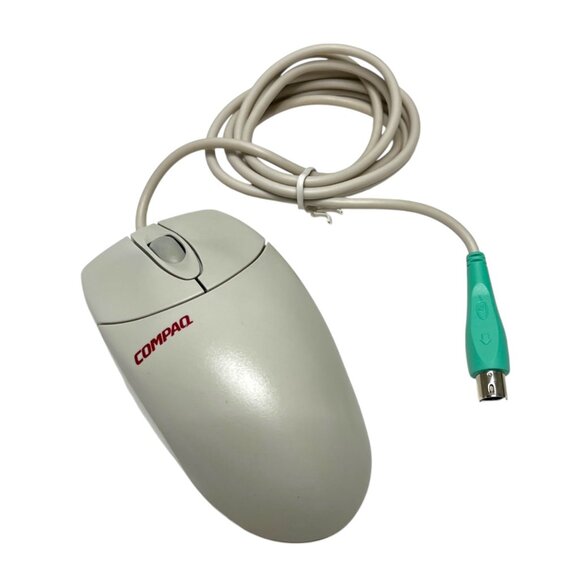 Compaq Vintage Computer Mouse Scroll Wheel Logitech M-S48 Rollerball Logitech‎ - Picture 2 of 6